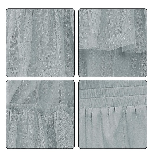 Tulle Skirts for Women - High Waisted A-line Tulle Skirt with Layered Ruffles XL - Picture 4 of 17